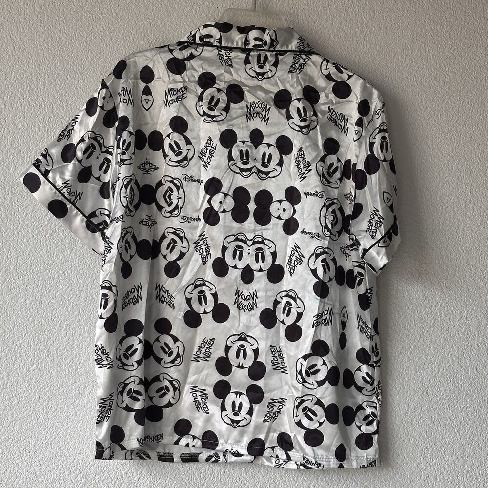 Mickey Mouse Pajama Set Women's Size XL Black/White Shorts andTop Sleepwear - Picture 10 of 11